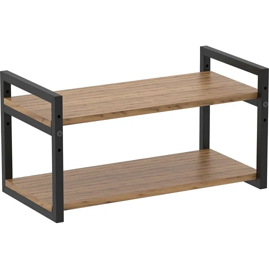 Полка TI_настен/настоль Комус Онега-7 290х580 мет чер/ЛДСП дуб вотан