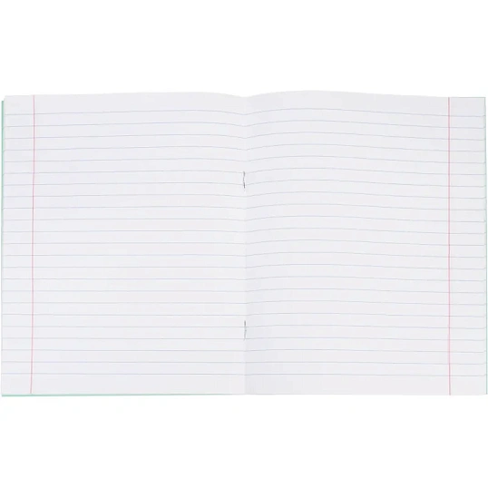 Тетрадь в зеленом офсете 18л.,  линия, штука, внутр.блок 100% белизна