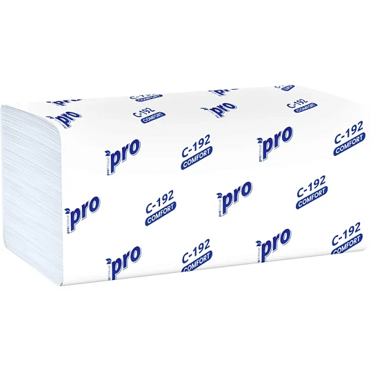 Полотенца бумажные д/дисп.Protissue 1сл бел 250л/пач 20пач/кор V-слож.C192
