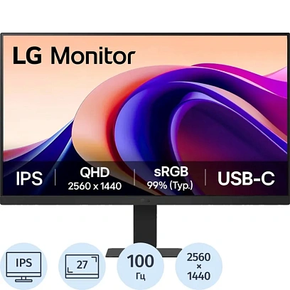 Монитор LG 27U631A-B (IPS,2560x1440,100Hz,HDMI 2.0, +USB Type-C (15W))