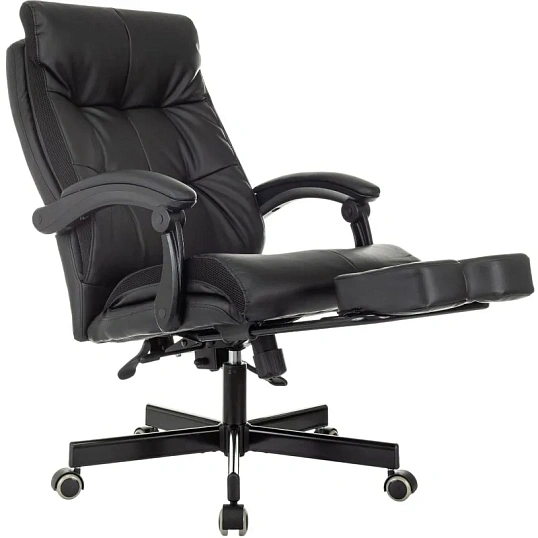 Кресло VB_EChair 624 PU PM черный эко.кожа  подст.для ног