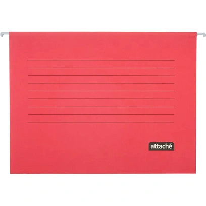 Папка подвесная Attache, А4, картон, красный, до 200л., 5шт/уп