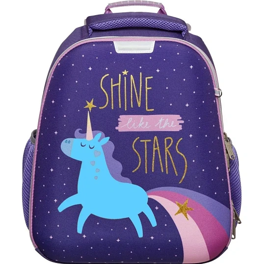 Ранец Basic Единорог Shine меняет цвет, 2 отд., эргоном. Спинка