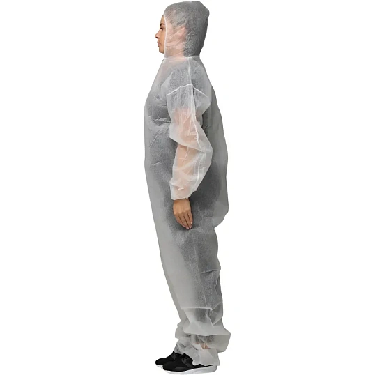 Комбинезон одноразовый Каспер, белый, 45 г/м2, р.L, кп