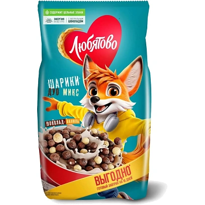 Шарики Любятово Дуо Микс шоколадные, 500г