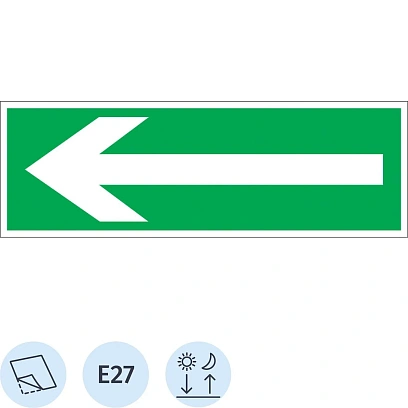 Знак безопасности Е27 Напр-е эвак-ции, 150x300 мм, фотолюм. пленка 10шт/уп