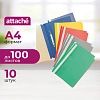 Скоросшиватель пластиковый A4 Attache цвет в ассорт 140/150 мкм 10 шт/уп