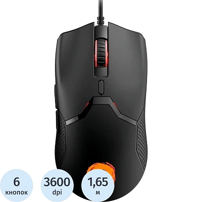 Мышь компьютерная CANYON пров. Carver GM-116 черный (CND-SGM116)