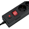 Сетевой фильтр Buro BU-SP1.8_USB_2A-B 1.8м (6 розеток) черный