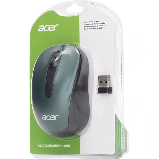 Мышь компьютерная Acer OMR135 зеленый  (1000dpi) WLS USB (ZL.MCEEE.01I)