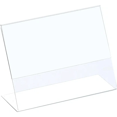 Ценникодержатель настольный д/инф.и L-образный 80x60мм, горизонт.,20шт/уп.