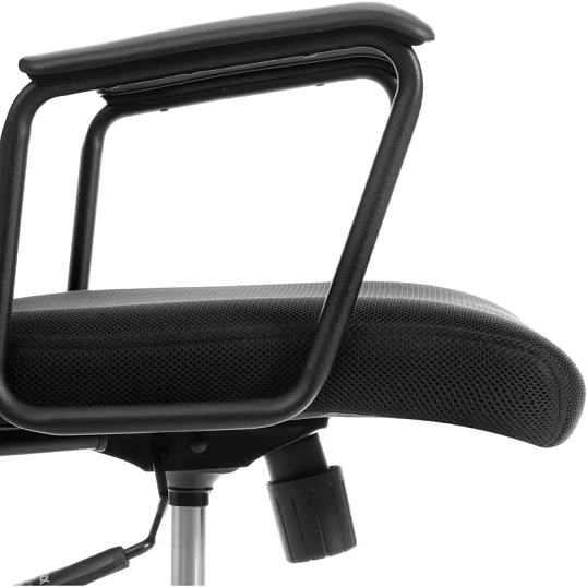 Кресло ТЧ Комус Мебель Easy Chair 619, сетка/экокожа, черный, хром
