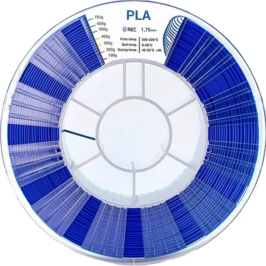 Катушка PLA пластик REC 1.75мм синий