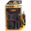 Набор бит 1/4, PH, PZ, Hex, Torx, Slotted, 26 предметов TOLSEN TT20186