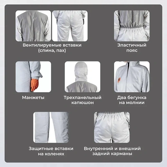 Комбинезон многоразовый защитный Jeta Safety JPC-175 Carbo-Master, р.L