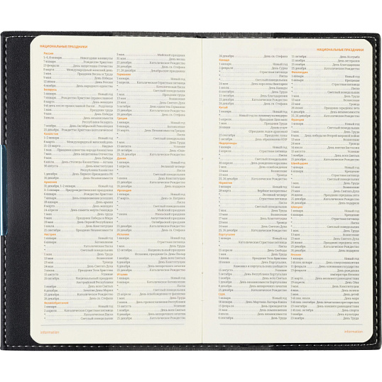 Еженедельник недатированный черный А6METROPOL 3-492/03