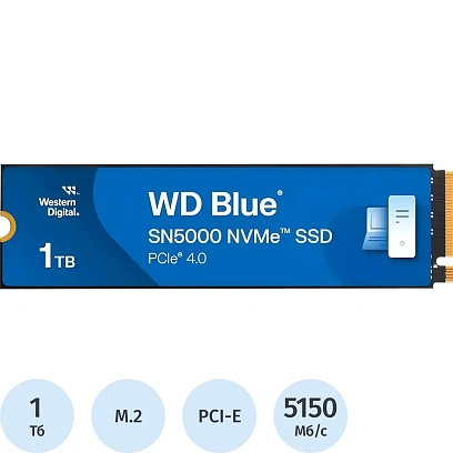 SSD накопитель WD Blue SN5000 1Tb M.2 PCIe 4.0(WDS100T4B0E)