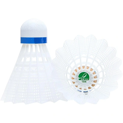 Воланы для бадм. DOUBLE FISH JINQUE/нейлон/уп.6 шт./сред.скор., белый/104w