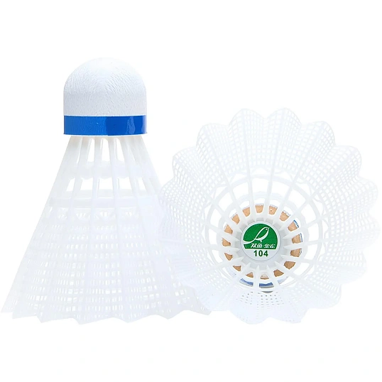 Воланы для бадм. DOUBLE FISH JINQUE/нейлон/уп.6 шт./сред.скор., белый/104w