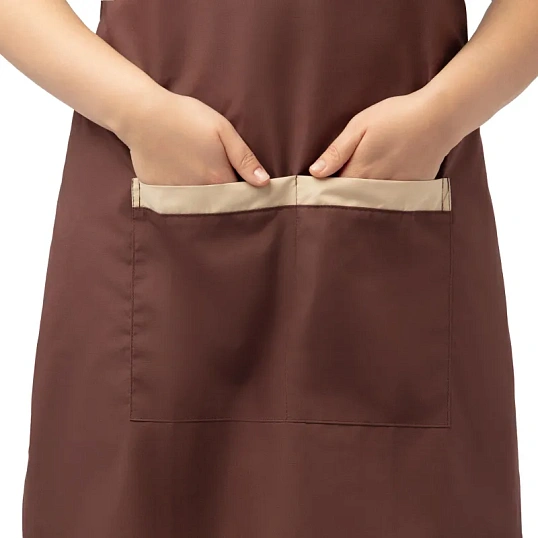 Фартук сарафан Маркет Профи с пилоткой всеразмерный цв. шок/беж