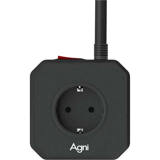 Сетевой фильтр AGNI  5р/2м,3USB 1TYPE-C,черный(TP-VE4U5E-C-2m-black)