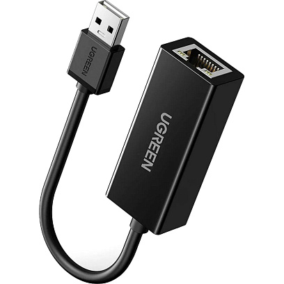 Сетевой адаптер UGREEN CR110 (20254) USB2.0 to RJ45 10/100Mbps черный