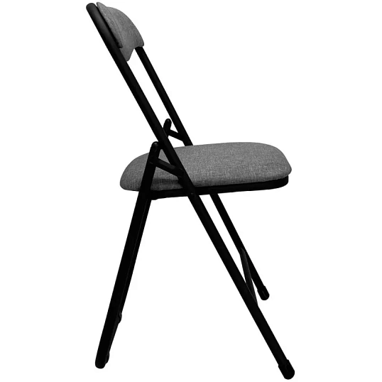 Стул складной  каркас черный,обивка ткань серый  РС 04