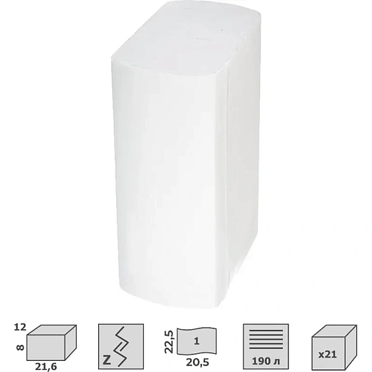 Полотенца бумажные д/дисп. Luscan Professional Zсл1слвт190л21пач/уп