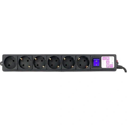 Сетевой фильтр Power Cube 6р/1,9м, 16А/3.5кВт,3x1,0, черн(SPG6-B1,9M)