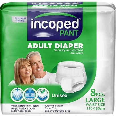 Трусы впитывающие для врослых, Large(L), Incoped 8шт/уп