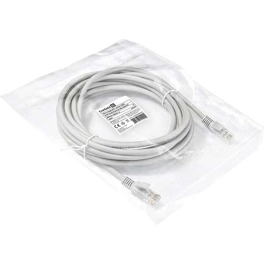 Патч-корд LSZH ExeGate UTP-RJ45-RJ45-5e-10M-LSZH-GY, UTP, cat.5e, 10м, серы