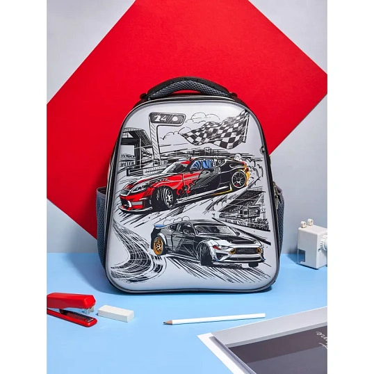 Ранец Комус Класс Basic Тачки, СО,2 отд, эргоном. Спинка