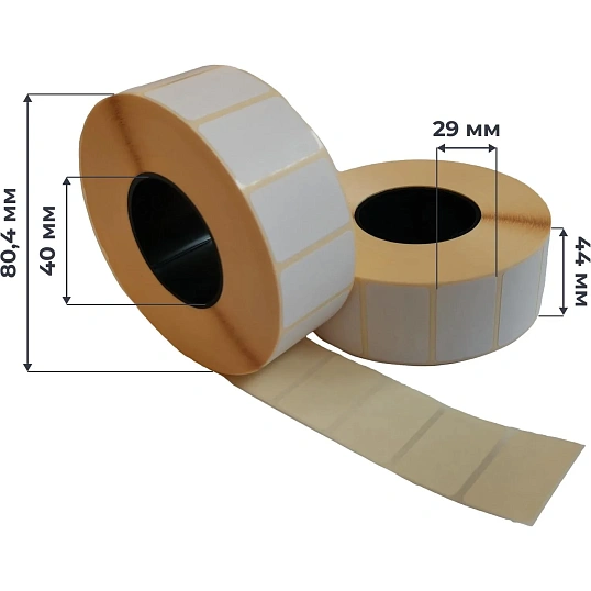 Термоэтикетки ЭКО 44х29, 1000 шт/рул, вт. 40, 3 рул/уп (спайка) (ДИ)