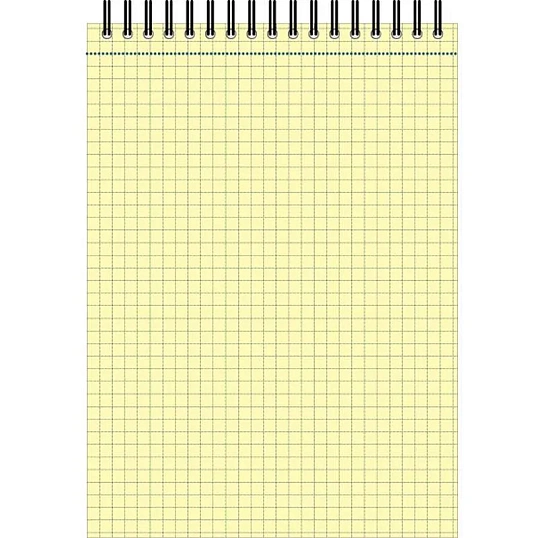 Блокнот 80л,кл,А4,Yellow Pad,спираль,тон.блок 70г/м