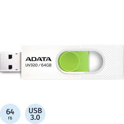 Флеш-память ADATA 64GB AUV320-64G-RWHGN WH\GR