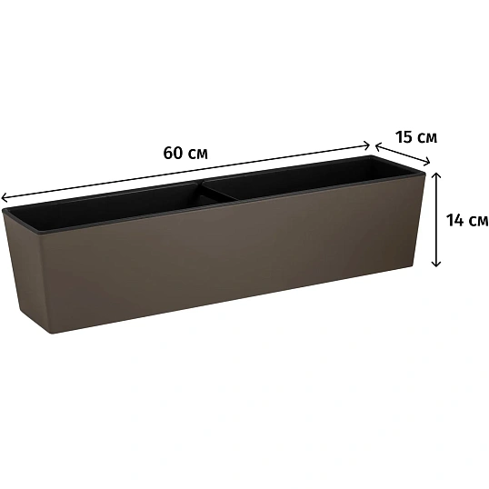 Ящик балконный InGreen London Cube 60 см c дренаж.встав.платан IG780610105