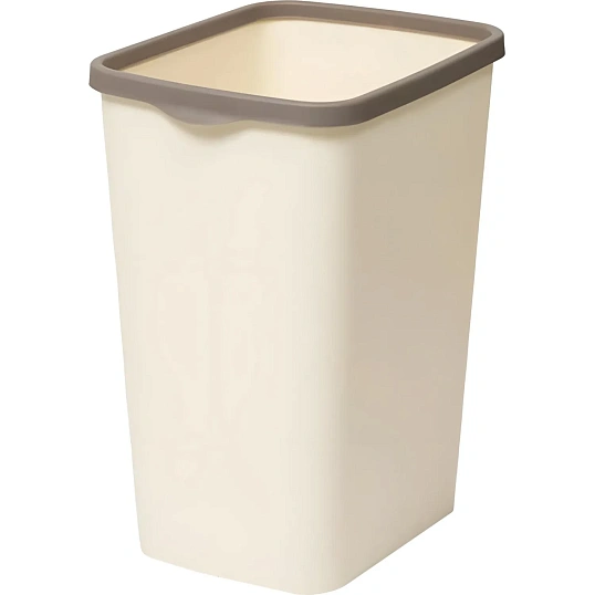 Ведро мусорное пластик с фиксатором Tandem 20л (слон.кость/шоколад) _842226