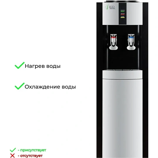 Кулер для воды напольный Ecotronic H1-LF Black c холодильником