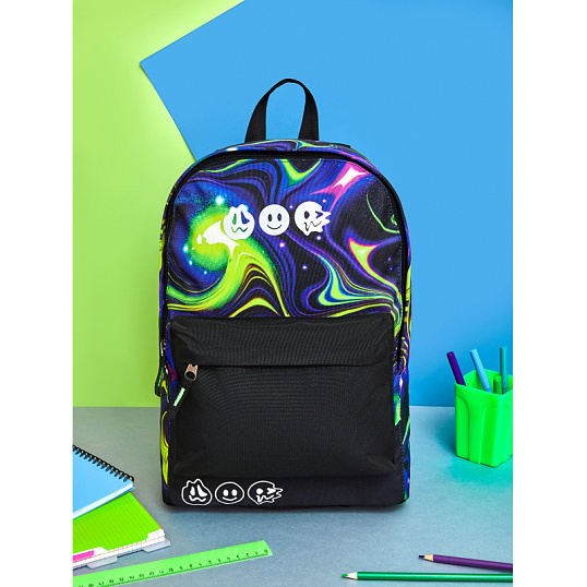 Рюкзак школьный Комус Класс Shape Illusion two,  Черный, 1 отд