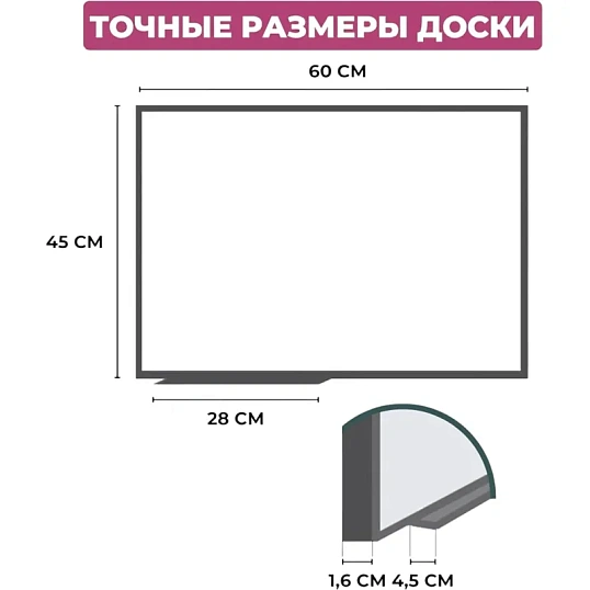 Доска магнитно-маркерная 45х60 Attache Economy лак
