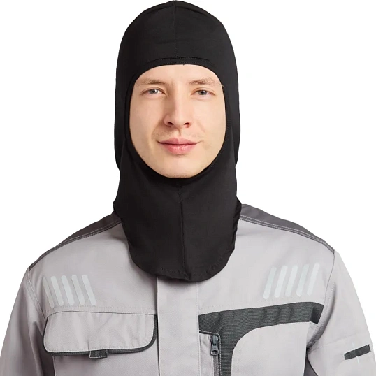 Балаклава -подшлемник трикотаж плотность 120г р-р универсальный цв.черный