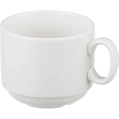 Чайная пара Экспресс белая, фарфор чашка 220мл блюдце d-14см (6С1628)