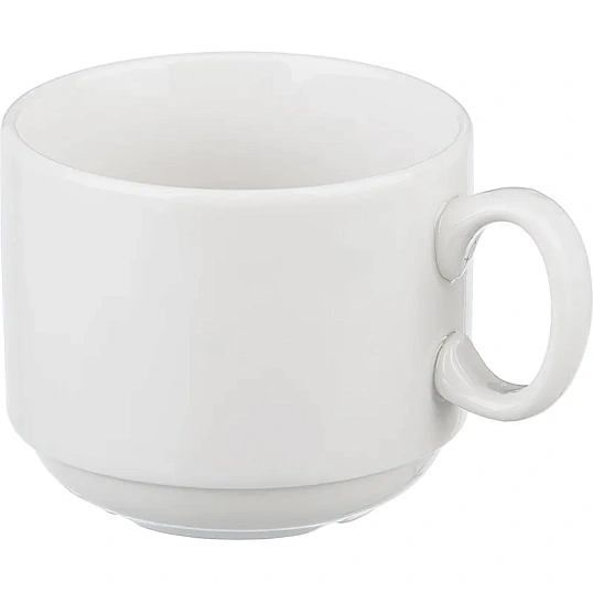 Чайная пара Экспресс белая, фарфор чашка 220мл блюдце d-14см (6С1628)