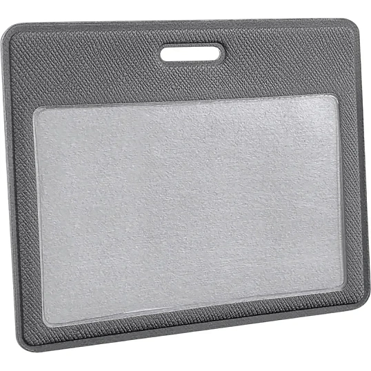 Бейдж горизонтальный для карты, внутр. разм 90x60мм Экокожа графит EK-1H-1