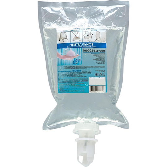 Картридж с жидким мылом KEMAN пен нейтрал S4 1000мл 100025-БЦ1000