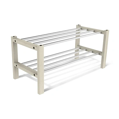 Полка для обуви EL_Альберо SHT-SR9 (беленый/алюм.металлик)