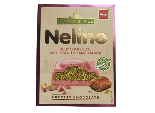 Шоколад Nelino DUBAI STYLE экстрамолочный с фисташ начинкой и кадаифом,62г