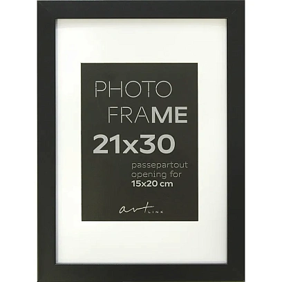 Рамка пластиковая с паспарту Gloria Black 21x30 37