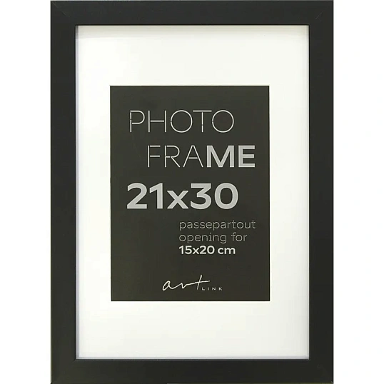 Рамка пластиковая с паспарту Gloria Black 21x30 37