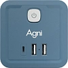 Тройник AGNI 4/220 + 2 USB + 1 Type C,синий(TP-WJ3U4E-C-blue)